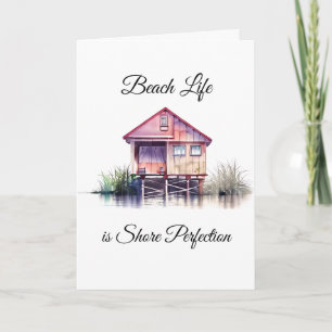 Beach Life Pun   Just Saying Hi Personalised Card
