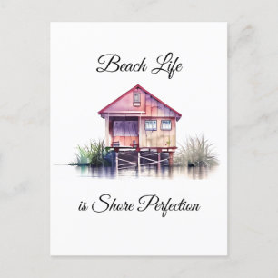 Beach Life Pun   Just Saying Hi Personalised Postcard