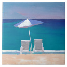 Beach Life - Sunchair and Umbrella at Beach