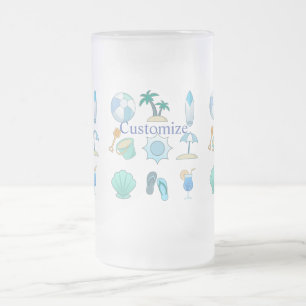 Beach Life Things Thunder_Cove  Frosted Glass Beer Mug