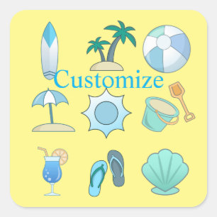 Beach Life Things Thunder_Cove  Square Sticker