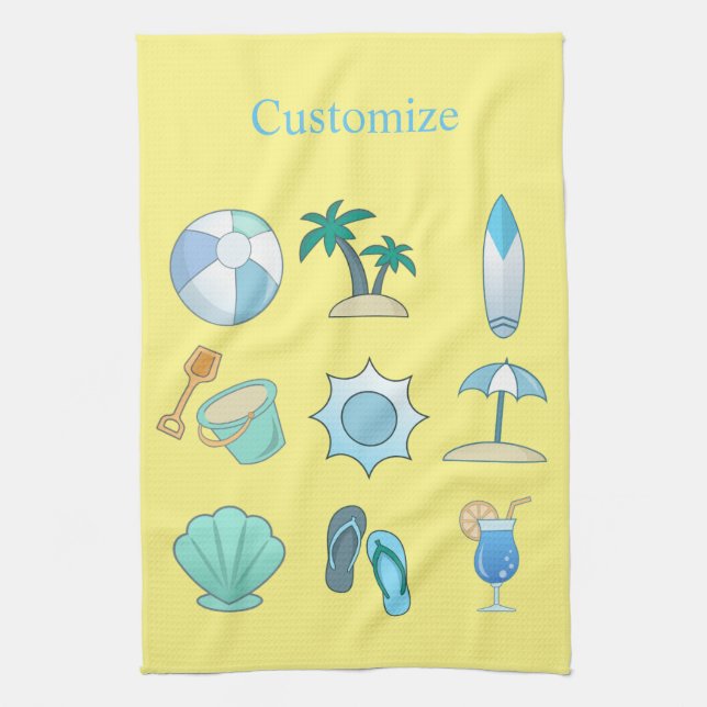 Beach Life Things Thunder_Cove Tea Towel (Vertical)