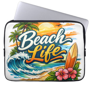 Beach Life – Tropical Sunset Surf Laptop Sleeve