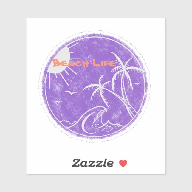 Beach Life Vinyl Cut Sticker (Sheet)