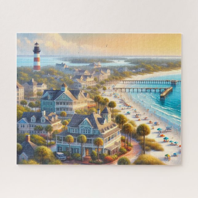 Beach Life with Lighthouse  Jigsaw Puzzle (Horizontal)