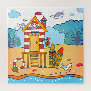 Beach Lifeguard and Surfboards Puzzle