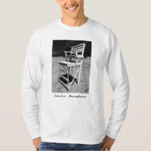 Beach Lifeguard Chair Black and White Photo TShirt