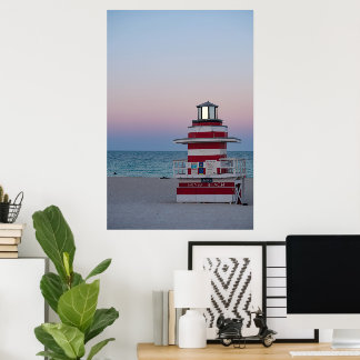 Beach Lifeguard Tower Art Print Poster