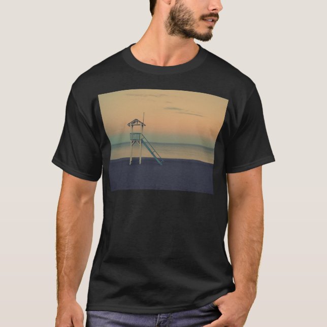 Beach Lifeguard Tower Sunset  T-Shirt (Front)