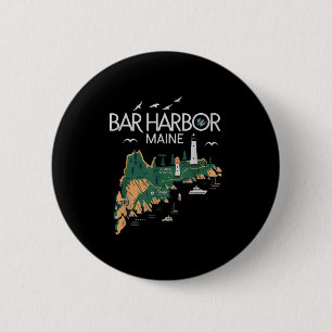 Beach Lighthouse Bar Harbour Maine 6 Cm Round Badge