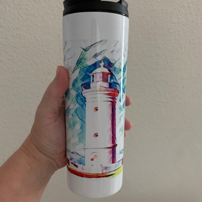 Beach Lighthouse THERMAL TUMBLER (Creator Uploaded)