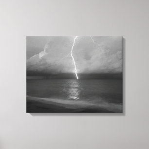 Beach Lightning Canvas Print