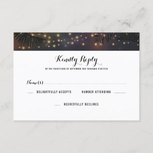 Beach Lights Wedding RSVP Card