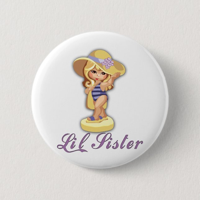 Beach Little Sister 6 Cm Round Badge (Front)