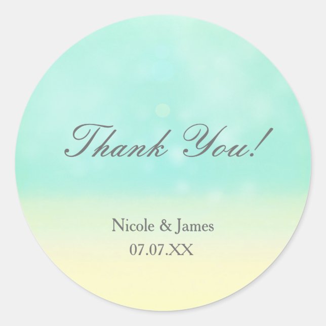 Beach Look Elegant Vintage Wedding Favour Stickers (Front)