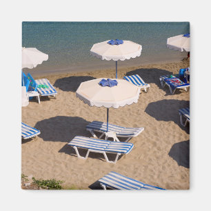 Beach Lounge   Rhodes, Dodecanese Islands, Greece Magnet