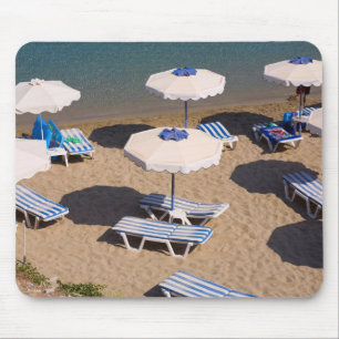 Beach Lounge   Rhodes, Dodecanese Islands, Greece Mouse Mat