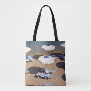 Beach Lounge   Rhodes, Dodecanese Islands, Greece Tote Bag