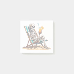 Beach Lounging Skeleton Halloween Post-it Notes