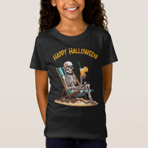 Beach Lounging Skeleton Halloween T-Shirt