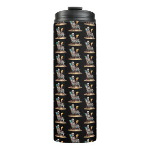 Beach Lounging Skeleton Halloween Thermal Tumbler
