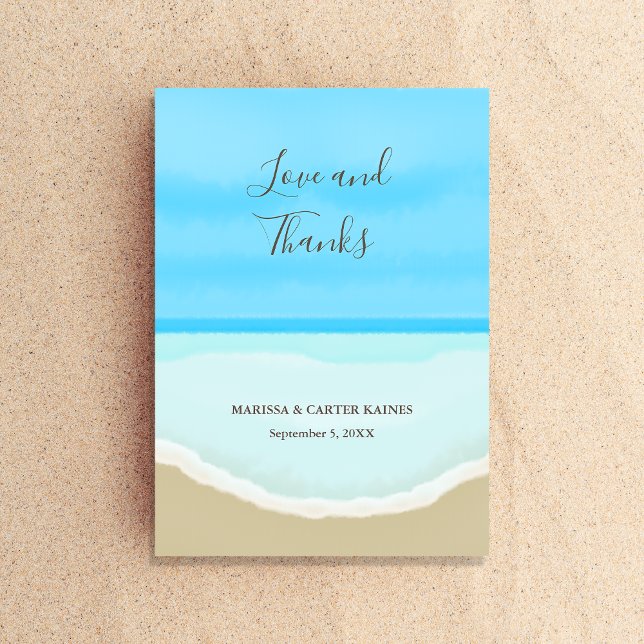 Beach Love and Thanks Wedding Thank You (Creator Uploaded)