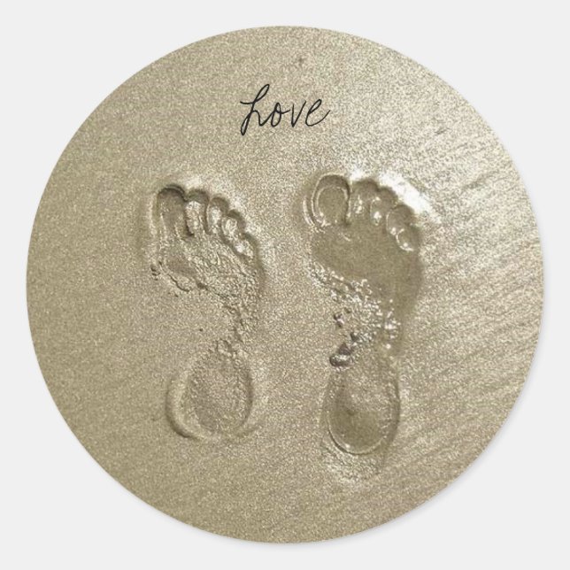 Beach Love Classic Round Sticker (Front)