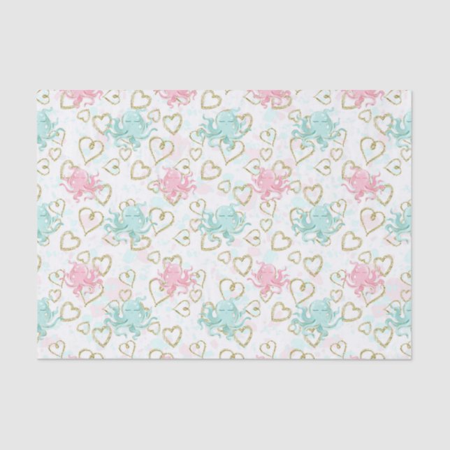 Beach love octopus pattern tissue tissue paper (Front)