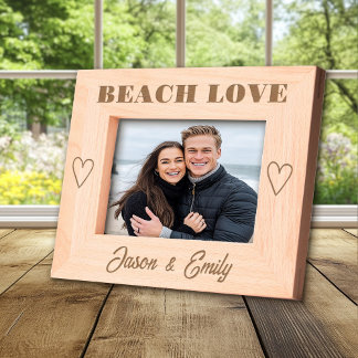 Beach Love Personalised  Etched Frames