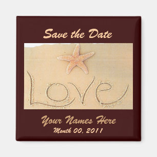 Beach LOVE Wedding Magnet