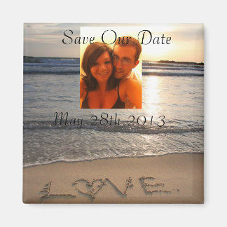 Beach Love Wedding Save the Date Personalise Magnet