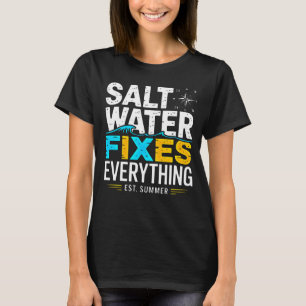 Beach Lover Apparel: Saltwater Fixes Everything T-Shirt