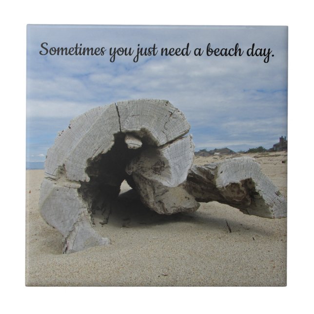 Beach Lover Driftwood Photo California Coast Ocean Tile (Front)