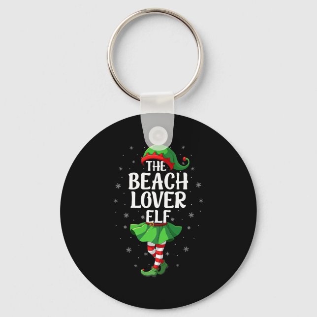 Beach Lover Elf Christmas Girls Women Elf Squad Xm Key Ring (Front)