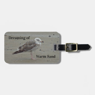 Beach Lover Lone Grey Seagull Coastal Bird Luggage Tag