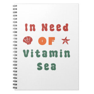Beach Lover Summer Quote Retro Typography Art Notebook