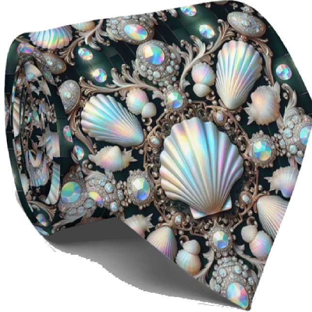Beach Lovers Tie | Opal Diamond Seashell Pattern (Creator Uploaded)