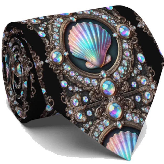 Beach Lovers Tie | Opal Diamond Seashell Pattern (Creator Uploaded)