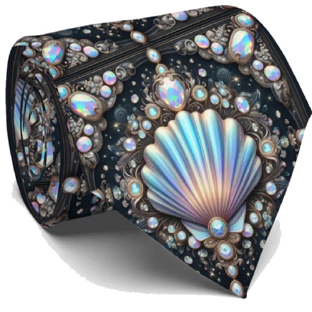 Beach Lovers Tie | Opal Diamond Seashell Pattern (Creator Uploaded)