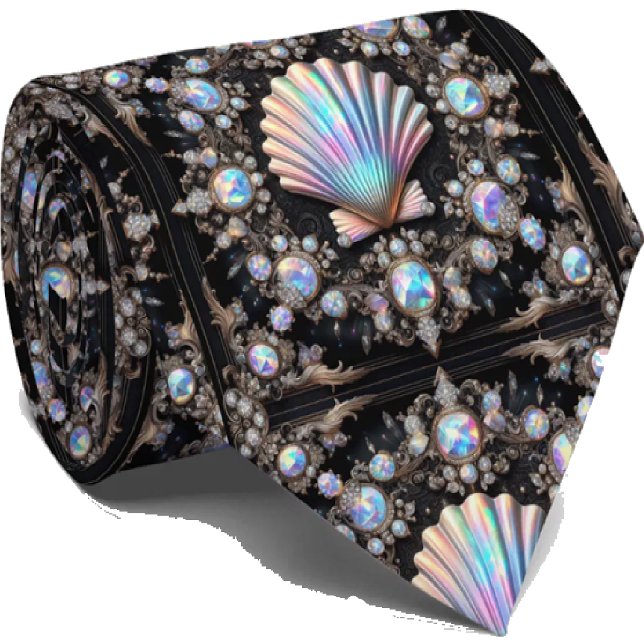 Beach Lovers Tie | Opal Diamond Seashell Pattern (Creator Uploaded)