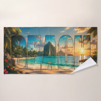 Beach Luxury Resort Editorial Coastal Bath Towel