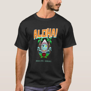 Beach Lyph Aloha Ocean Shark Beach Honalulu Vacati T-Shirt
