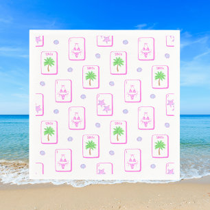 Beach Mahjong Bikini Starfish Palm Tree Coastal Napkin