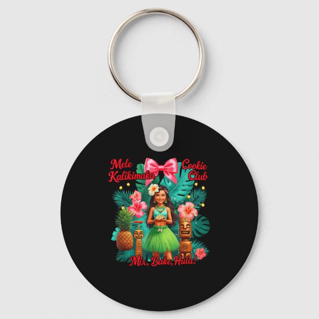 Beach Mele Kalikimaka Hawaiian Tail Party Santa Tu Key Ring (Front)