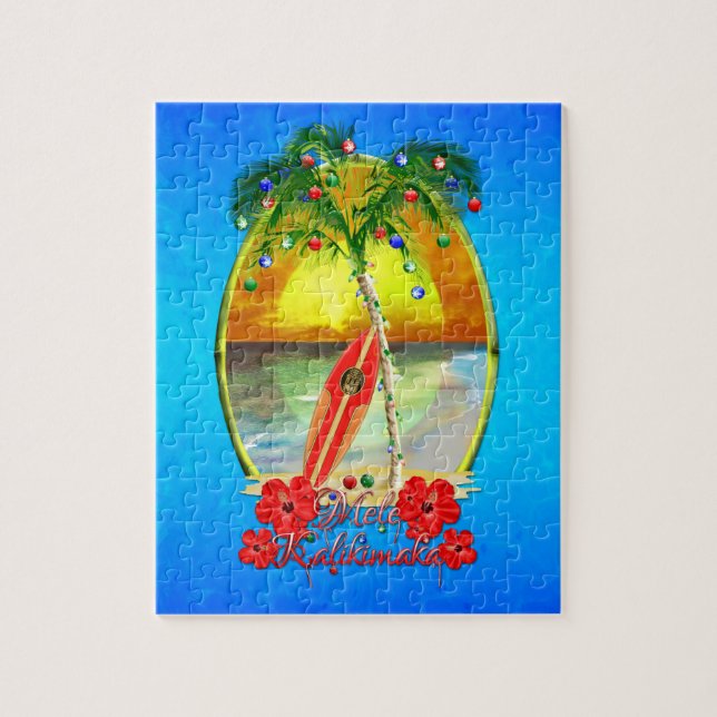 Beach Mele Kalikimaka Jigsaw Puzzle (Vertical)