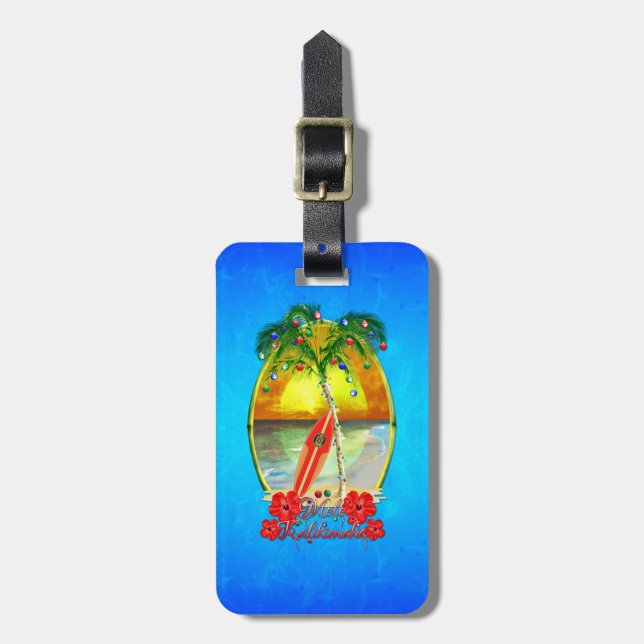 Beach Mele Kalikimaka Luggage Tag (Front Vertical)