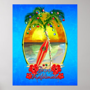 Beach Mele Kalikimaka Poster