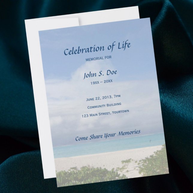 Beach Memorial Celebration of Life invitation (Creator Uploaded)