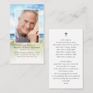 Beach Memorial Photo Prayer Card