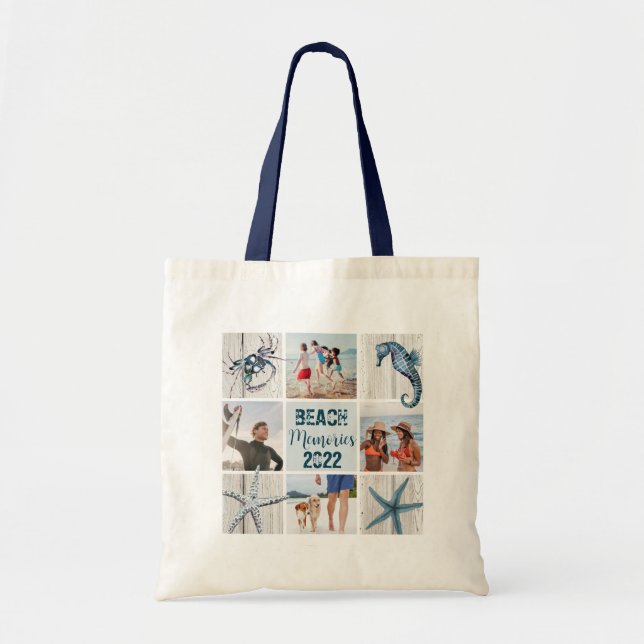 Beach Memories - 4 Custom Photo Tote Bag (Front)